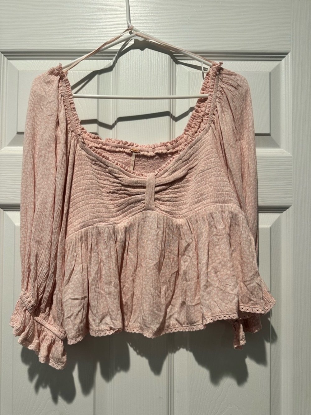 Free People Blush Pink Peasant Tunic Top
